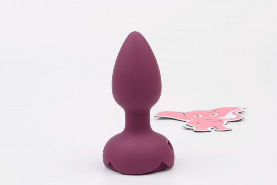 Plug anal iluminat Rose Flash cu buton tactil (9,5 cm)