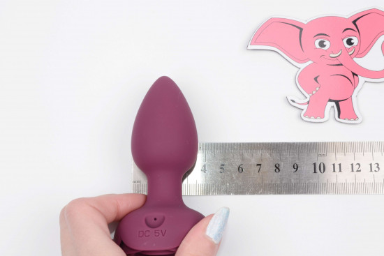 Plug anal iluminat Rose Flash cu buton tactil (9,5 cm)