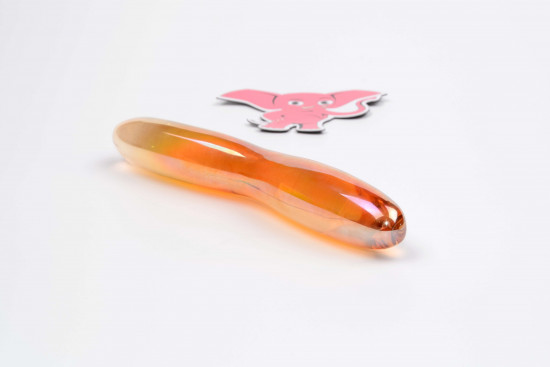 Dildo de sticlă Sensualist (18 cm) + geantă de jucării cadou