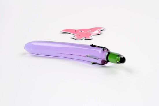 Dildo de sticlă Mr. Eggplant (19 cm)