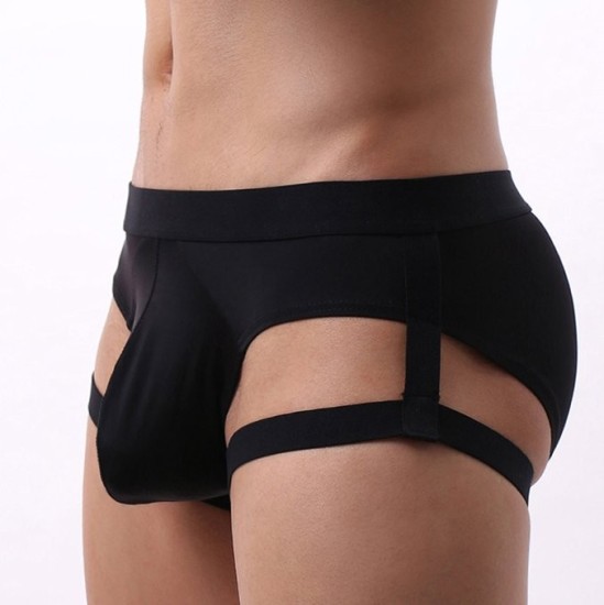 Slip negru cu bretele Oliveres, M