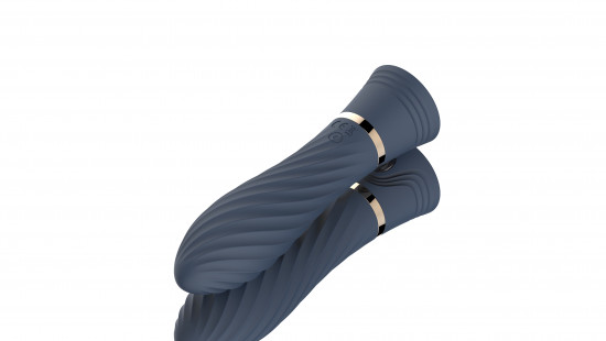 Vibrator dublu din silicon Blue Velvet (15 cm)