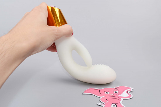Lumisferă Iepurașul Lumisferă Vibrator Clitoral Prong din silicon (19.5 cm)