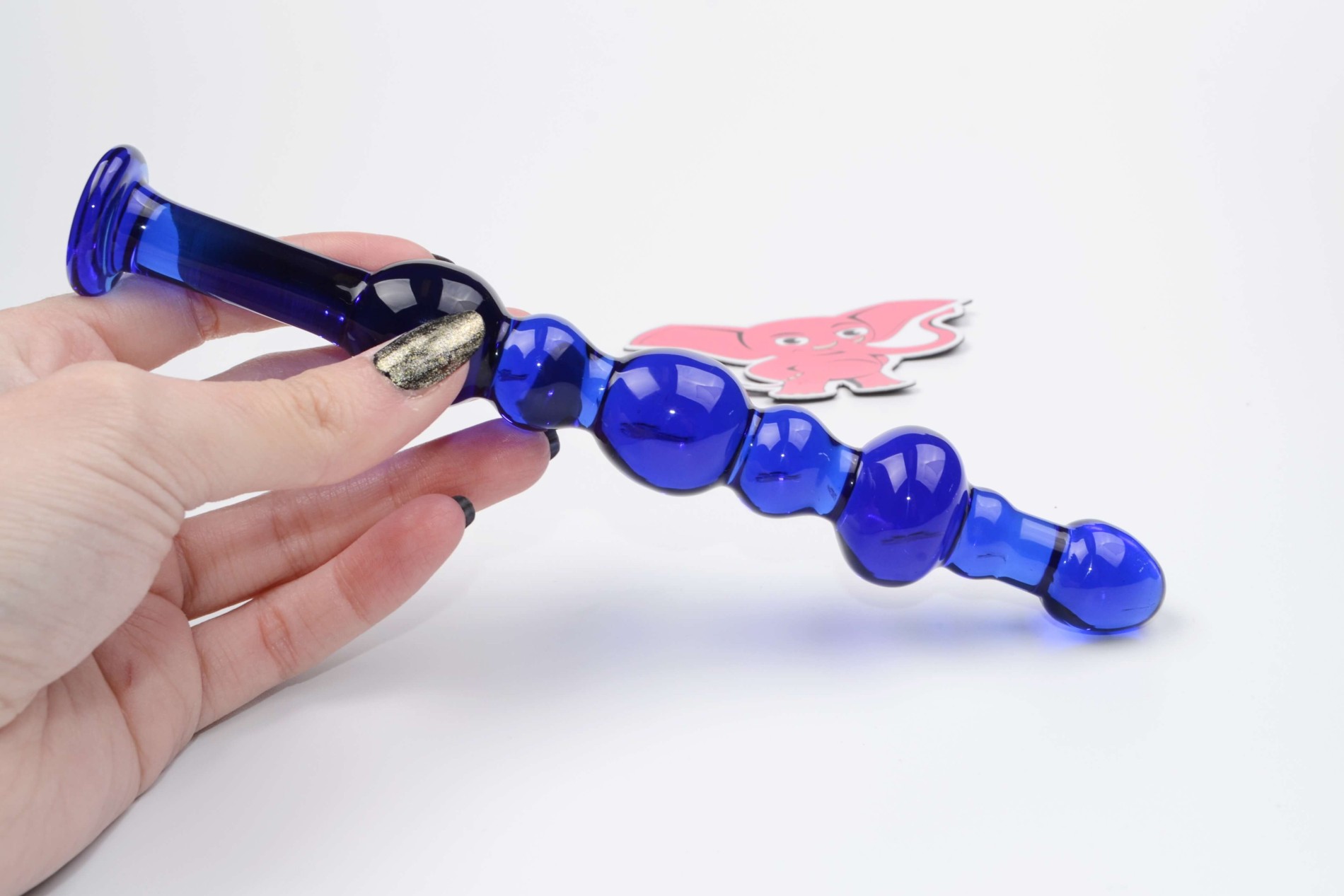 Dildo de sticlă Noble Illusion No.1 (16 cm) + cadou Toybag