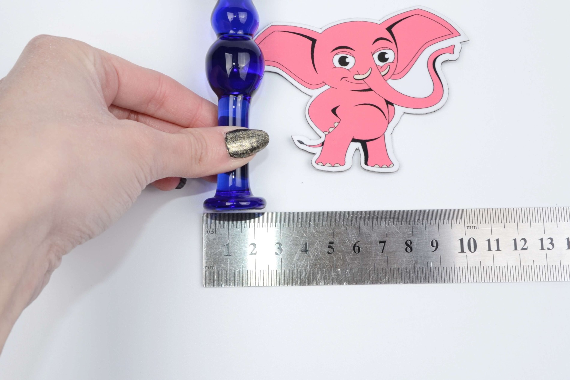 Dildo de sticlă Noble Illusion No.1 (16 cm) + cadou Toybag