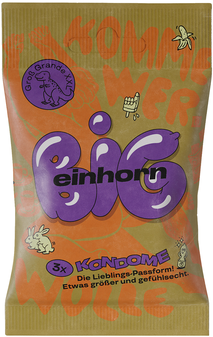 Einhorn Condoms: BIG: large vegan condoms in the chips bag
