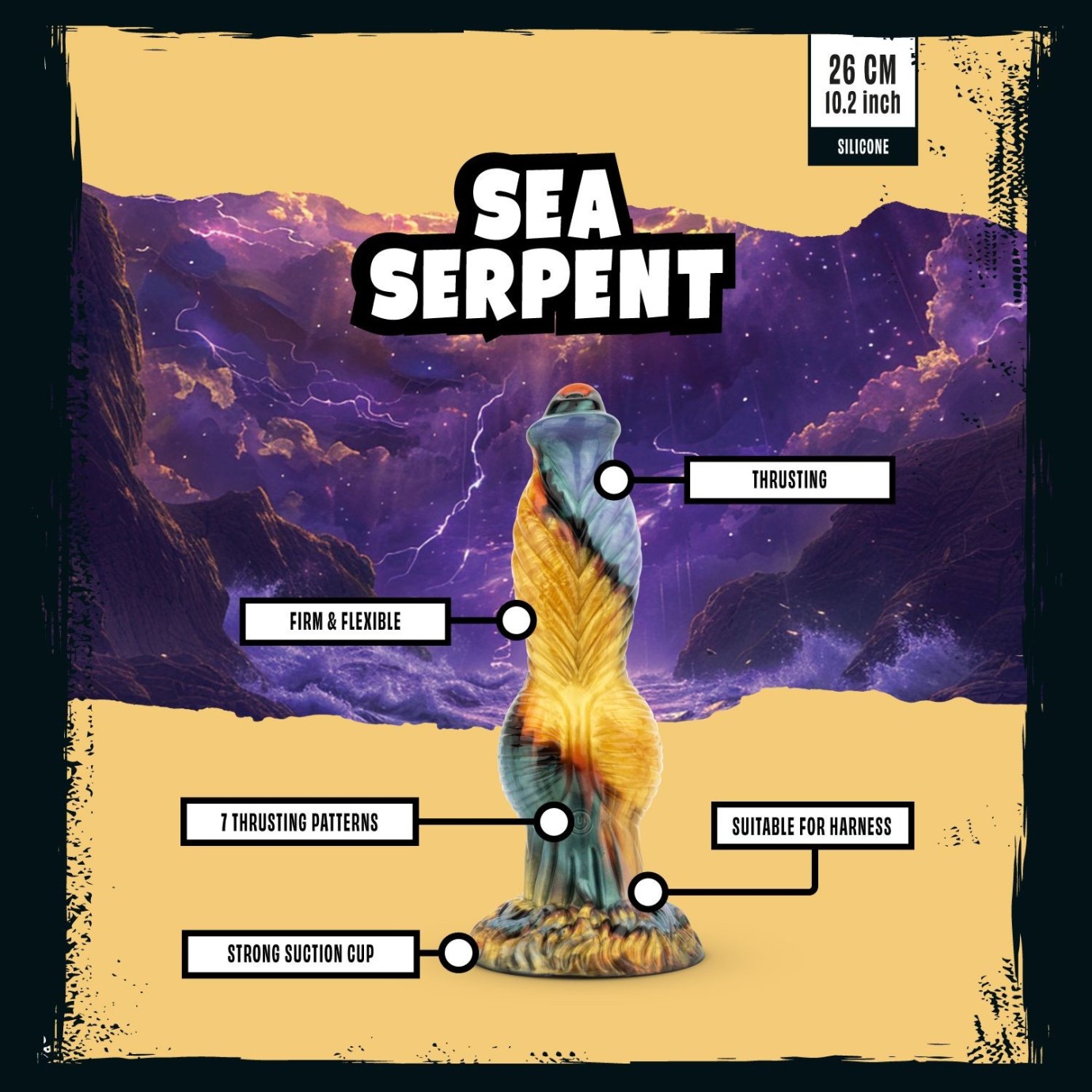 MYTHICAL MATES - Dildo cu mișcare de împingere în formă de șarpe de mare