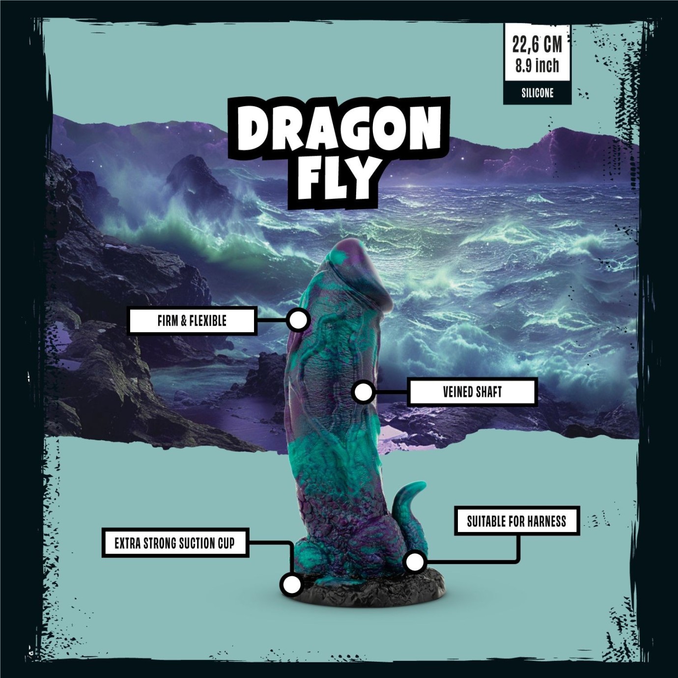 MYTHICAL MATES - Dragonfly Dildo Violet și Verde