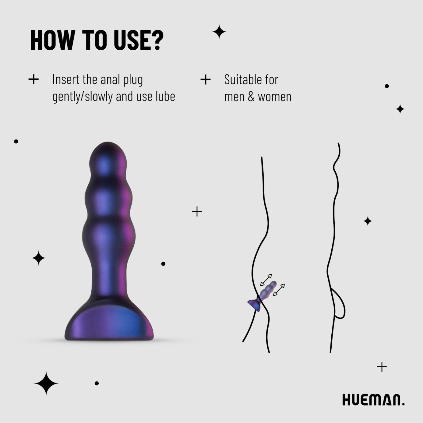 HUEMAN - Space Invader Dop Anal Vibrant și Înclinare