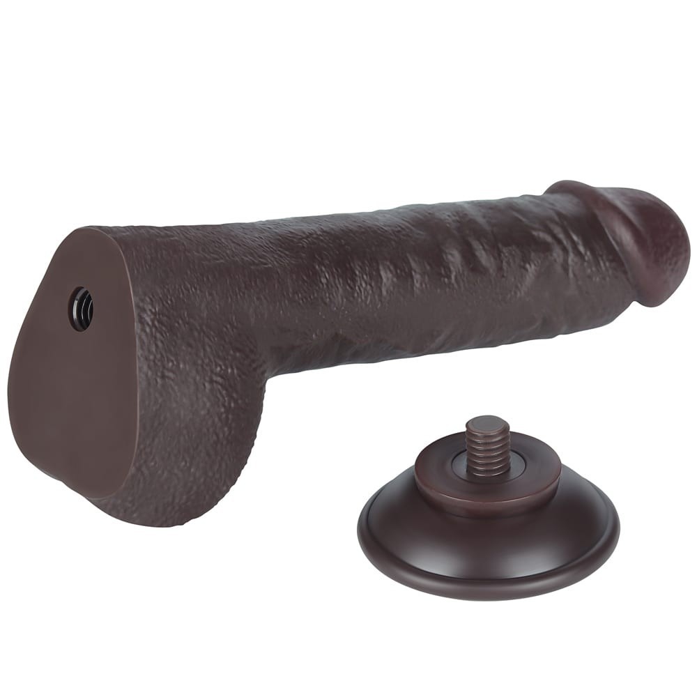 Vibrator de 24 cm cu piele alunecoasă, Straturi duble, negru