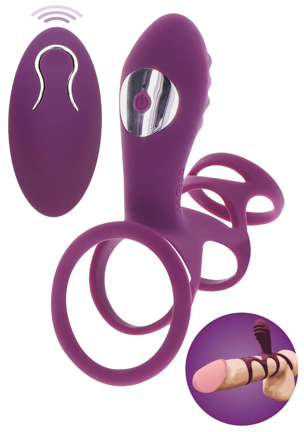 Inel vibrant pentru penis și testicule Halo Halo