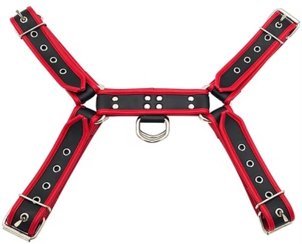ROUGE PVC O.T.H Front Harness Black with Red Piping