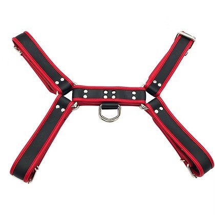 ROUGE PVC O.T.H Front Harness Black with Red Piping