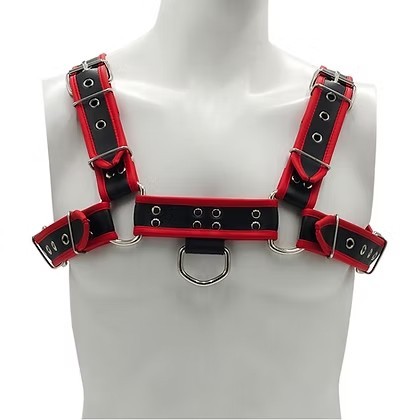 ROUGE PVC O.T.H Front Harness Black with Red Piping