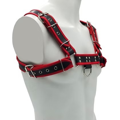 ROUGE PVC O.T.H Front Harness Black with Red Piping