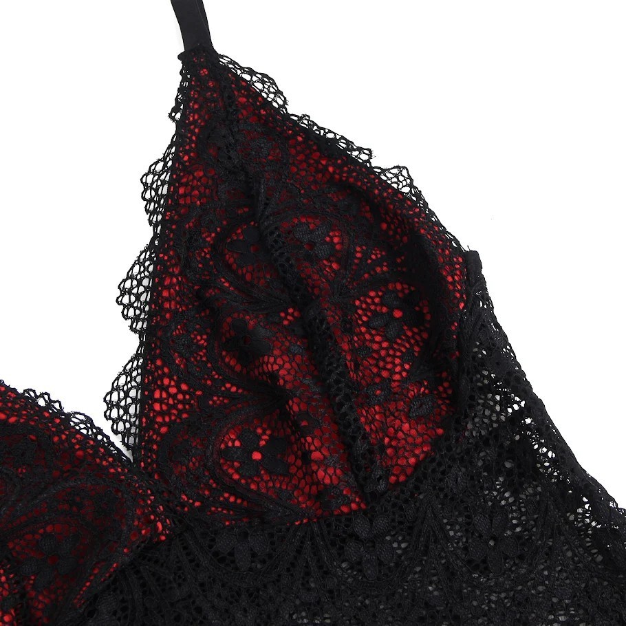 Cămașă din dantelă Inferna Black-Red