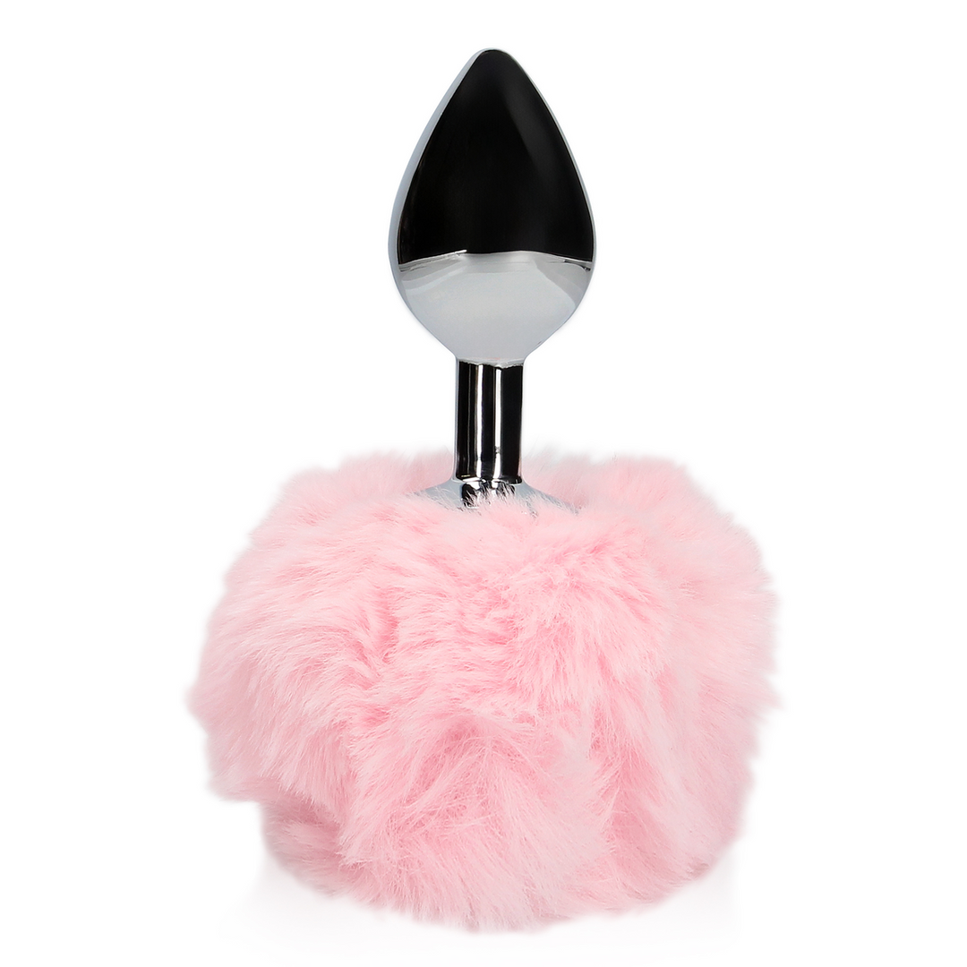 Ouch! by Shots Bunny Tail with Metal Butt Plug - Pink