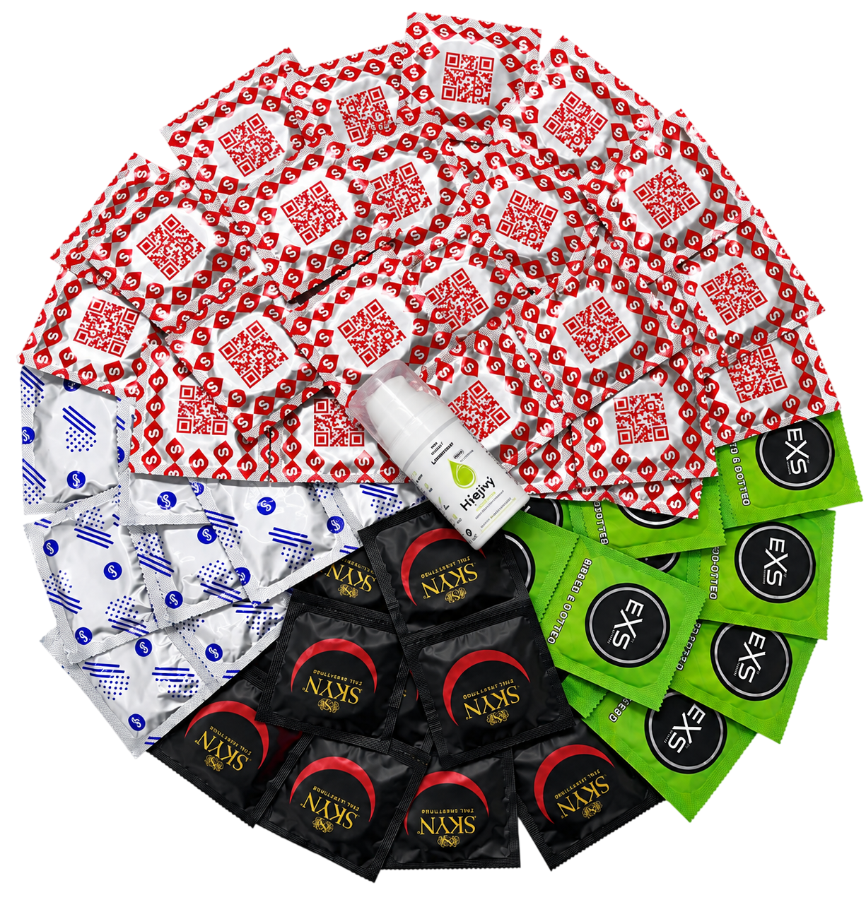 Set prezervativ festonat - Stimulation pack (72 ks) + SE Warm Lubricating Gel 15 ml
