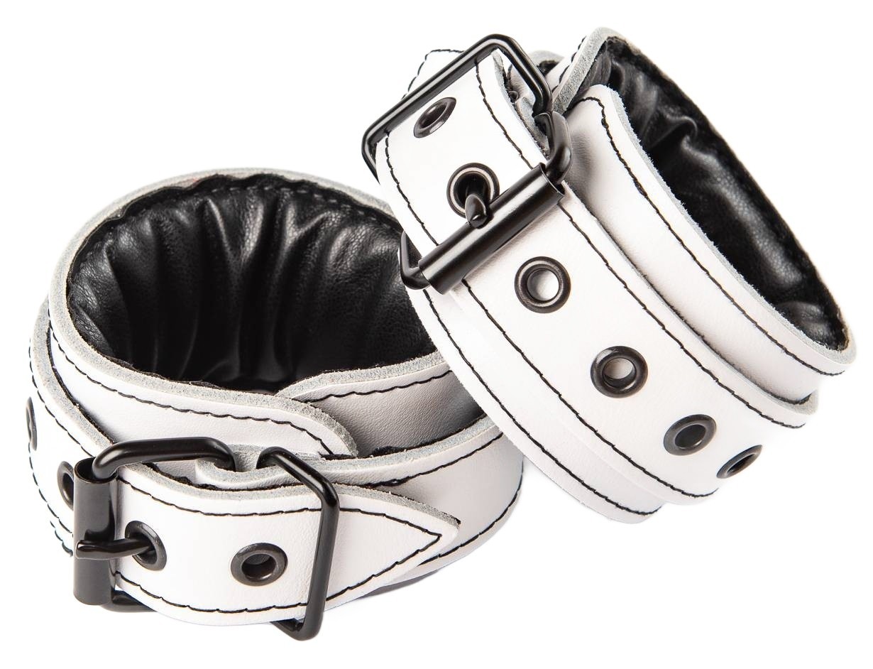 Cătușe din piele albă Sexy Elephant – Aria Wrist