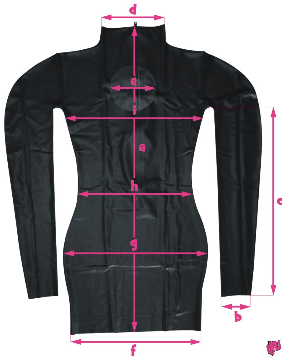 Rochie din latex - dimensiuni