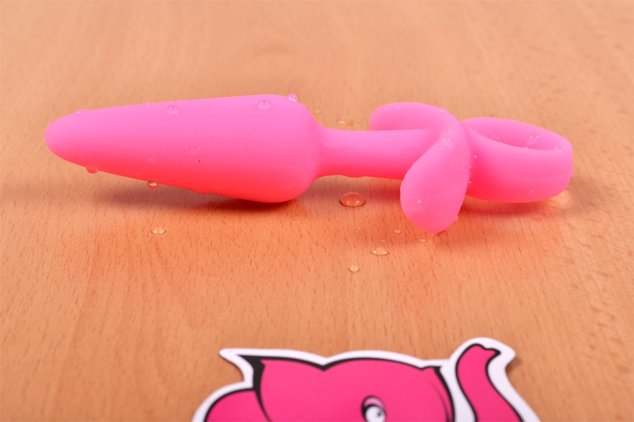 Plug anal roz strălucitor - mare