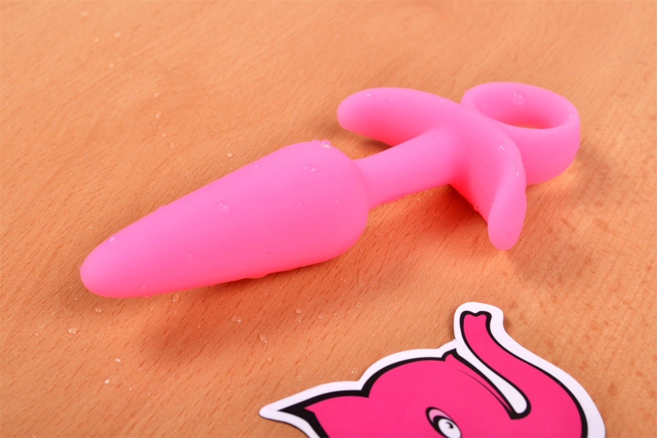 Plug anal roz strălucitor - mare