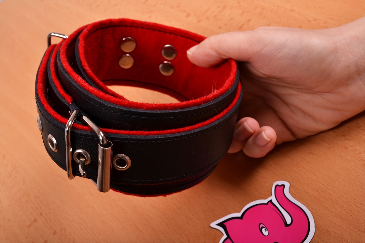 Guler de gât din piele - guler cu cataramă