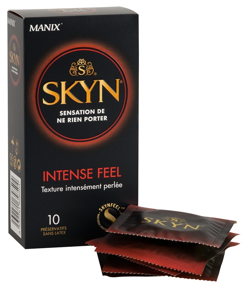 Manix SKYN Intense Feel - Prezervative din latex cu inserții (10 buc)