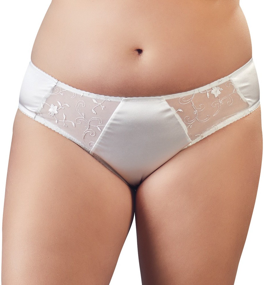 Plus Dimensiune kalhotky Flori albe