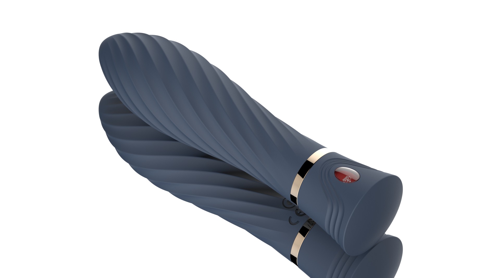 Vibrator dublu din silicon Blue Velvet