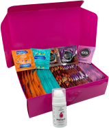 Set prezervative aromate - Tasty pack (72 ks) + SE Raspberry Lubricating Gel 15 ml + Inel de erecție
