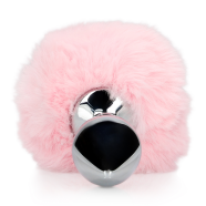 Ouch! by Shots Bunny Tail with Metal Butt Plug - Pink