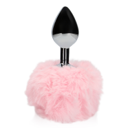 Ouch! by Shots Bunny Tail with Metal Butt Plug - Pink