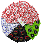 Set prezervativ festonat - Stimulation pack (72 ks) + SE Warm Lubricating Gel 15 ml