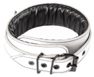 Zgardă din piele albă Sexy Elephant – Aria Collar