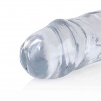 Dildo cu două fețe, transparent (34 cm)