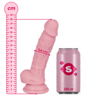 Dildo cu ventuză și testicule din silicon (18 cm)