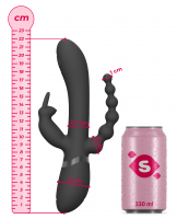 Vibrator din silicon Black Trinity (22 cm)