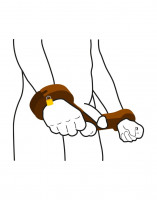 Zdrobitor de testicule din lemn cu cătușe Humbler Lock Handcuffs