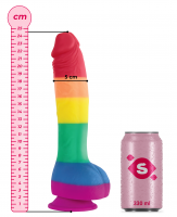 Vibrator cu ventuză Rainbow Lust (24,5 cm)