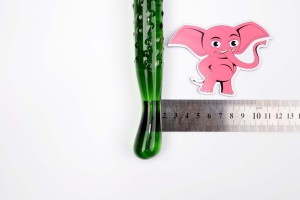 Dildo de sticlă Mr. Cucumber (20 cm)