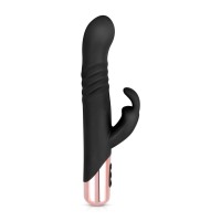 ROSY GOLD - Vibrator Rabbit cu funcție de împingere - Negru