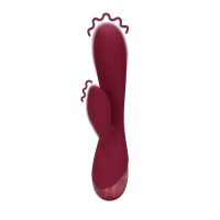 Vibrator iepure din silicon neted - Cireș închis