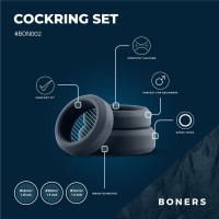 BONERS set de 3 inele (inele plate)