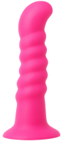 Dildo din silicon cu ventuză Hot Pink (18 cm)
