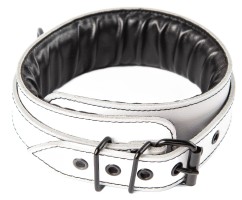 Zgardă din piele albă Sexy Elephant – Aria Collar