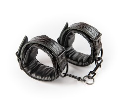 Cătușe din piele pentru glezne Sexy Elephant – Noir Croc Ankle