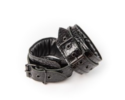 Cătușe din piele pentru glezne Sexy Elephant – Noir Croc Ankle