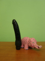 Vibrator cu gel negru, dimensiune 20 cm
