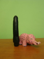 Vibrator cu gel negru, dimensiune 20 cm